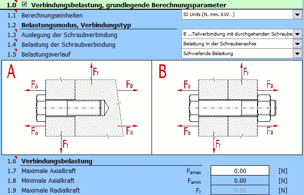 Schraubverbindung mit Vorspannkraft - grundlegende Berechnungsparameter