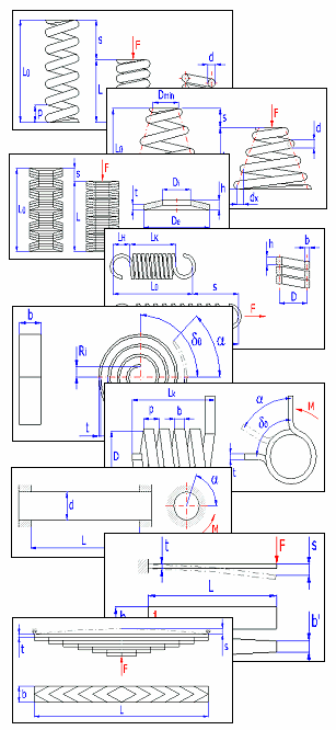 Ressorts (15 types) - exemples