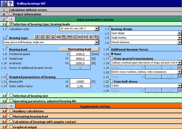 Click to view MITCalc Rolling Bearings Calculation III 1.18 screenshot