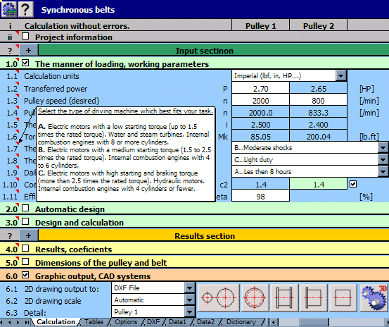 Mechanical Industrial and Technical Calculations for many CAD systems good Screen Shot