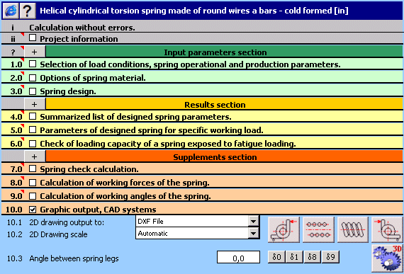 Screenshot for MITCalc Torsion Springs 1.22