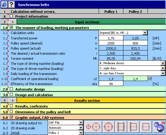 MITCalc Timing Belts Calculation 1.21 screenshot