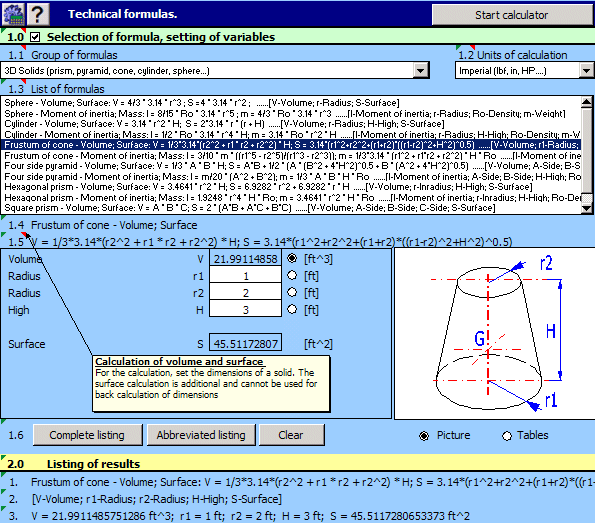 MITCalc Technical Formulas and Tools screenshot