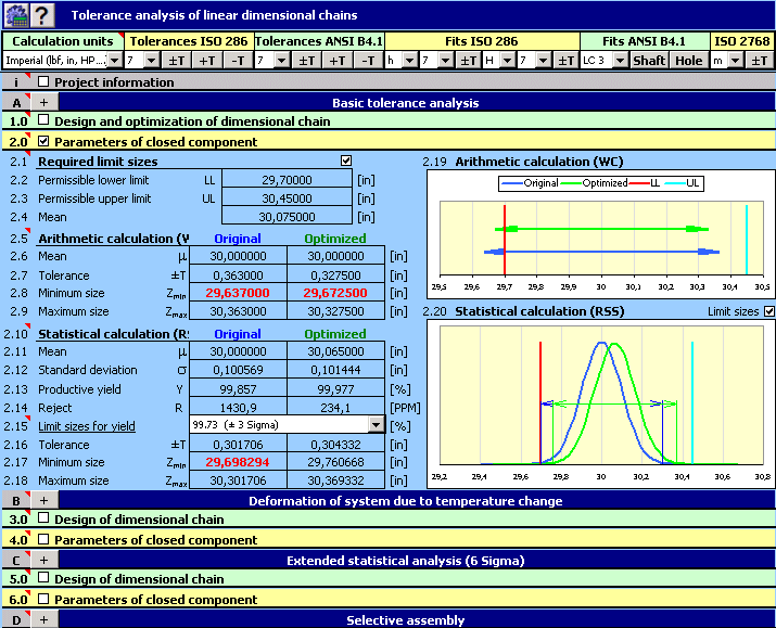 MITCalc Tolerance analysis software