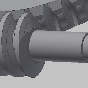 Šnekové ozubení - 3D model, detail