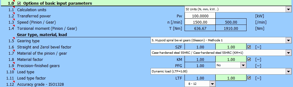 Bevel and hypoid gears - input