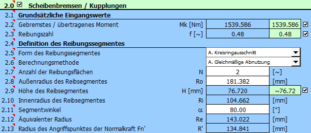 Scheibenbremse - Berechnung Scheibenbremse - Berechnung