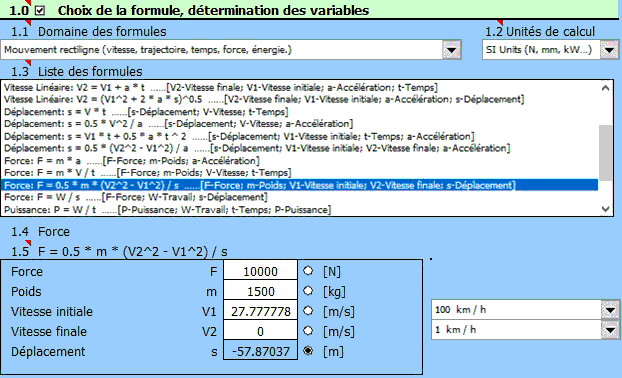 Formules techniques Formules techniques