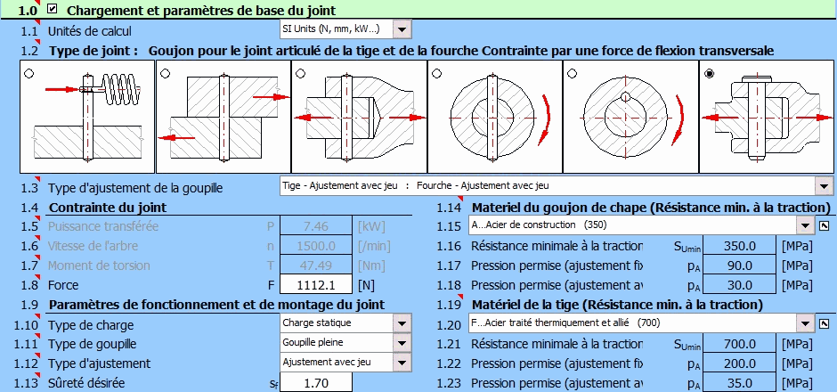 Joints goupillés