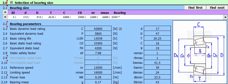 Rolling Bearings - Calculation