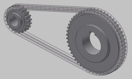 Rollenkettengetriebe - 3D Modell