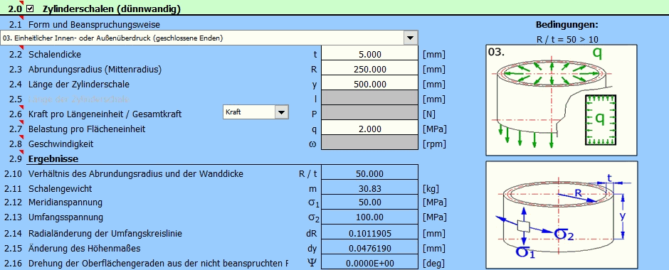Rotationsschale - Verformungen und Spannungen Rotationsschale - Verformungen und Spannungen