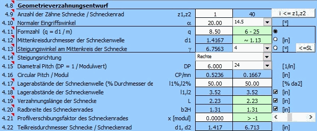 Schneckenräder - Geometrieverzahnungsentwurf